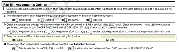 CASE OF THE WEEK - Filing Form 5500 Without an Audit Report - TRA